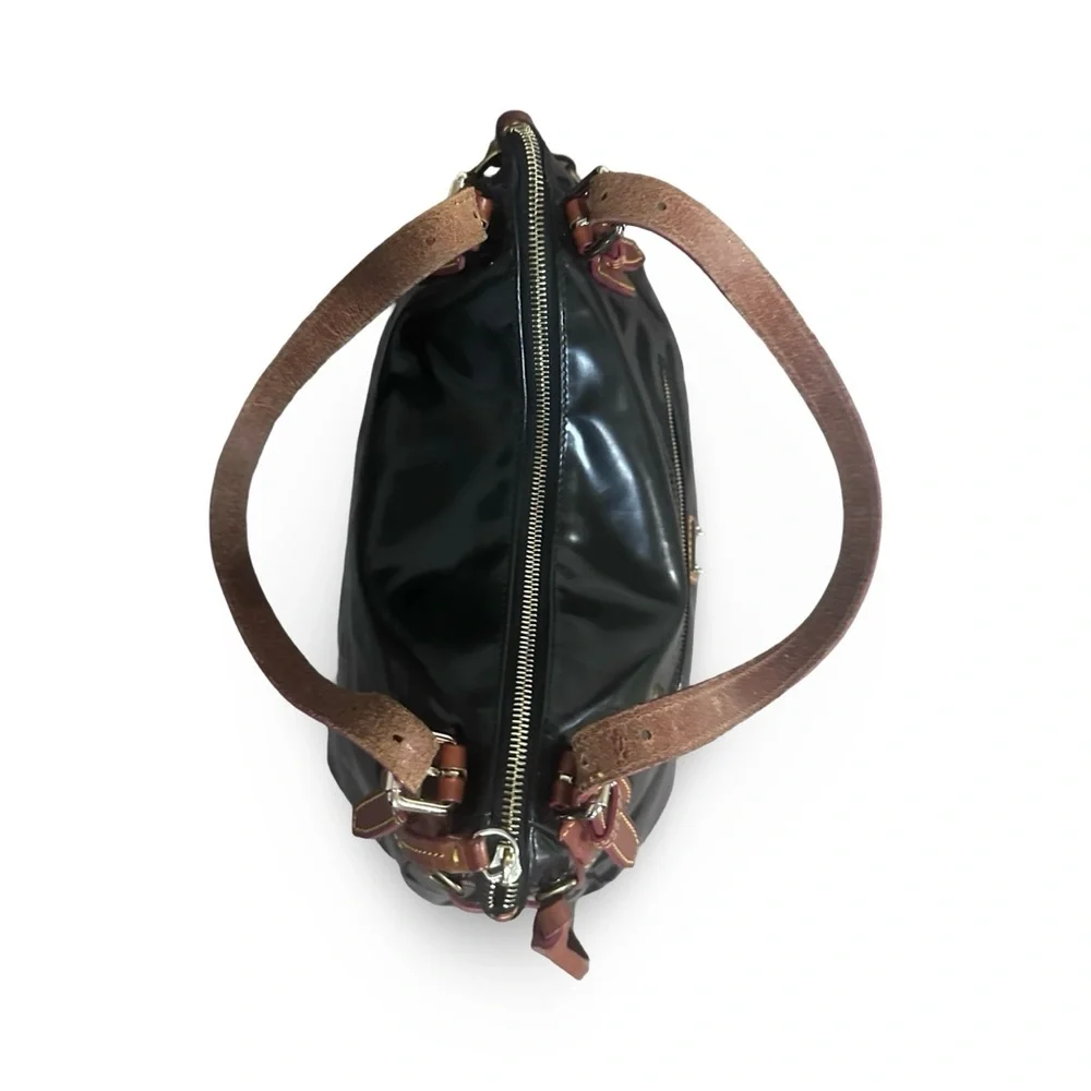 Dooney & Bourke Nina Black Patent Leather Large Satchel - Picture 6 of 13